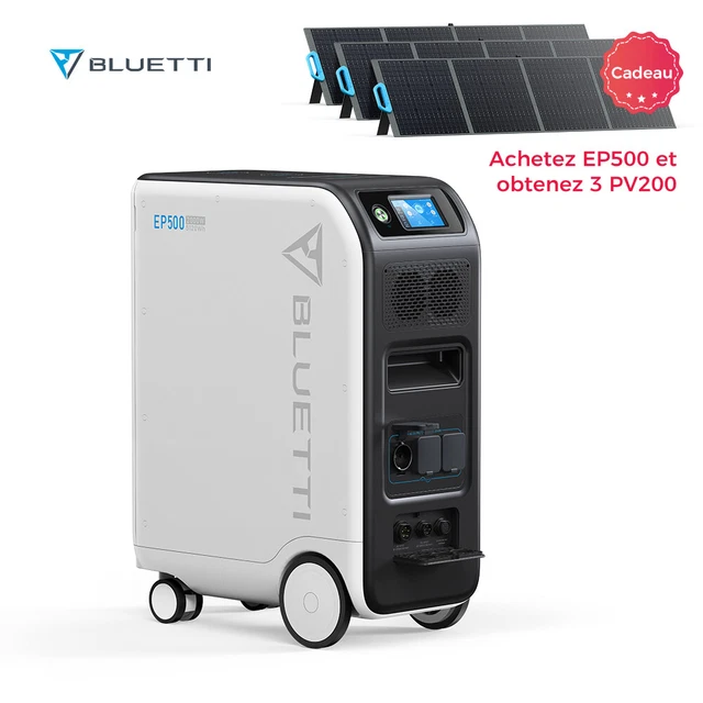 Générateur Solaire BLUETTI Apex 300 + Batterie B300K (5.5kWh) - Station électrique Portable, 4 Prises CA, 2 Panneaux 350W Inclus | Autonomie Hors Réseau