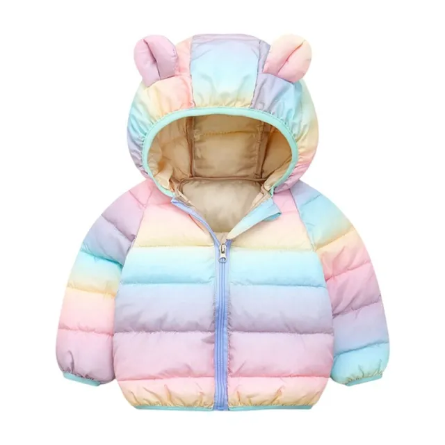 Toddler Kids Baby Girls Boy Ear Hooded Snowsuit Jacket Thick Warm Windproof Coat