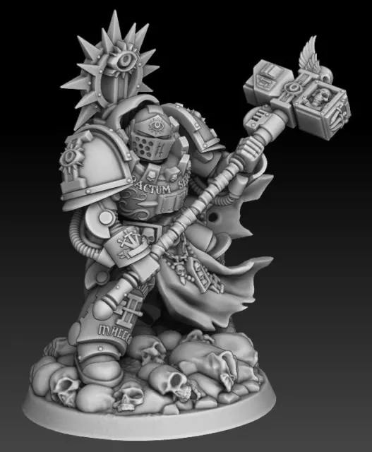 Silver Wardens Captain of the Brothers - Tabletop Miniature Proxy by DMG Minis