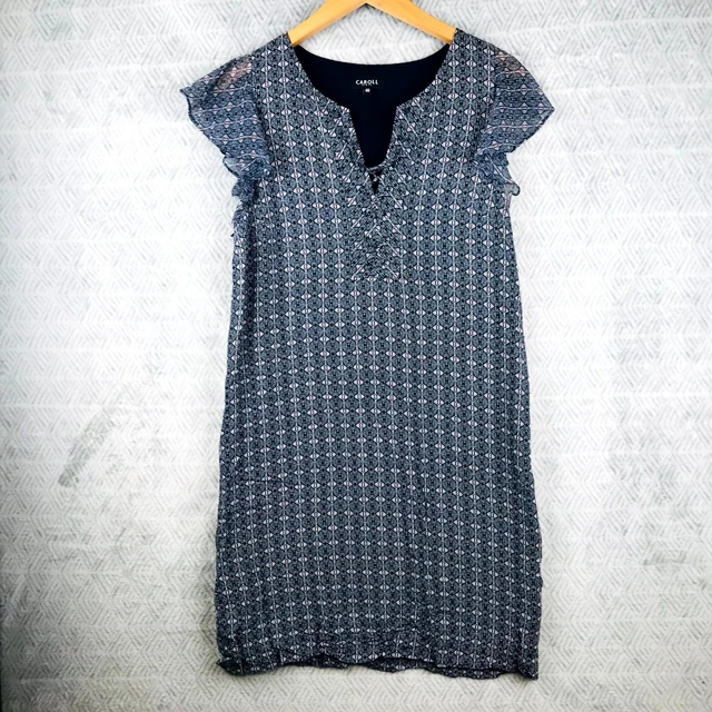 Robe D'été Pull & Bear Femme 42 - Bleu Noir Blanc - Viscose - Décontracté