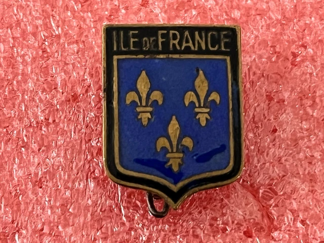 Broche Ancienne Blason Héraldique - Plaqué Argent, Motif écu