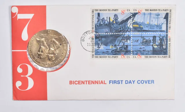 1776-1976 Bicentennial American Revolution US Mint Medal Coin Stamp Cover *715