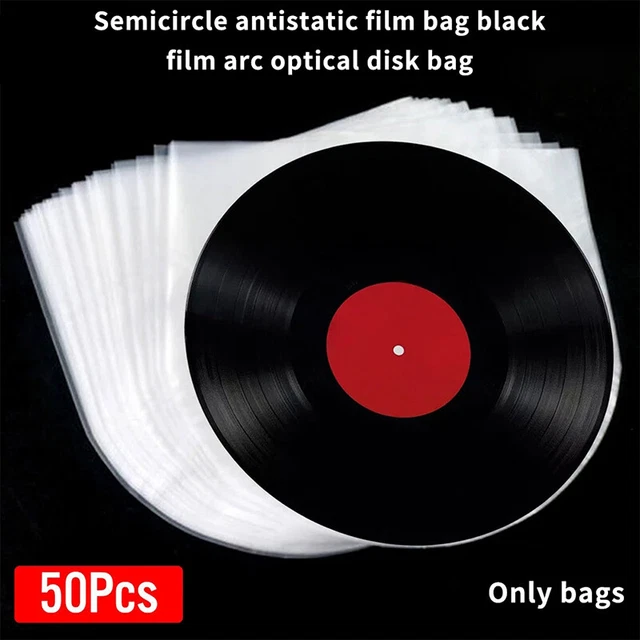 50pcs/set Vinyl Cover Protective Bag PE 12 Inch Audio Turntable Accesso.CF