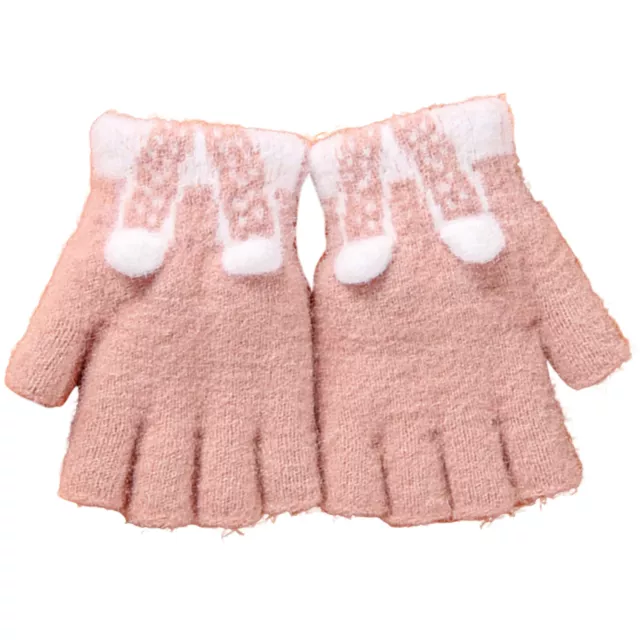 1 Pair Boys Gloves Knitted Keep Warm Fall Winter Toddlers Unisex Writing Gloves
