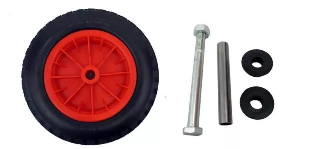 14" Pu Puncture Proof Solid Wheelbarrow Wheel 3.50/4.00-8 Tyre + 160Mm Axle Set