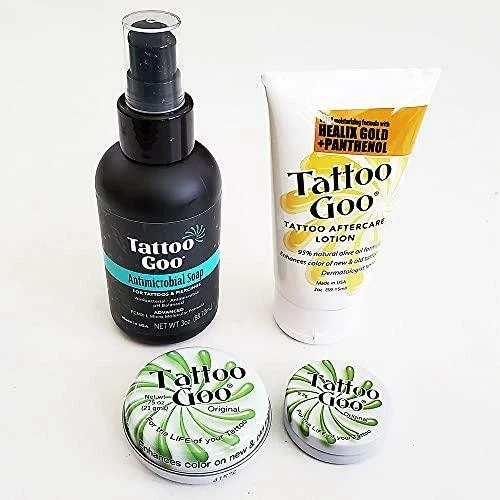 Tattoo Goo Aftercare Kit Includes Soap, New formula, Tattoo Goo, Lotion, Renew