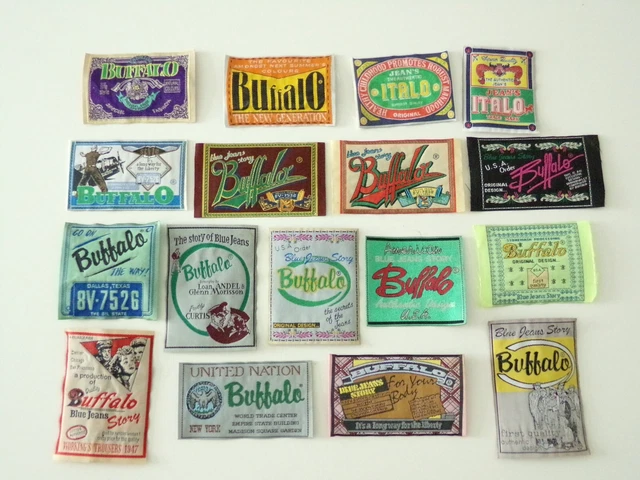 Lot 17 étiquettes de jeans veste vintage BUFFALO ITALO