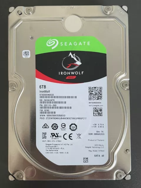 Seagate Ironwolf NAS 6TB 7.2K 256MB SATA III 3.5'' ST6000VN0033