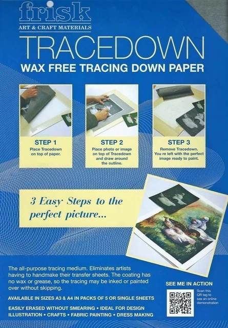 Frisk Tracedown Paper - Graphite Blue Red Yellow White - A4 / A3 - 1 / 5 sheets