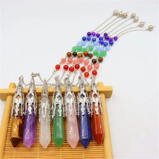 Necklace Reiki Stone Quartz Crystal Healing Chakra Pendant Natural Gemstone