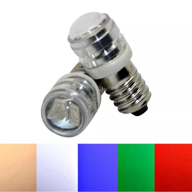 2x E10 Schraubsockel 12 V 12 Volt EY10 LED SMD Gewinde Lampe weiß