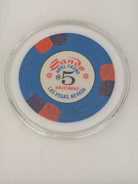 Sands Casino $5 Baccarat Chip Las Vegas NV Very Rare Great Condition