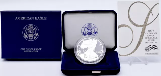 Coin Silver Proof 2007 Liberty Eagle Dollar USA 1oz Coin Boxed + COA