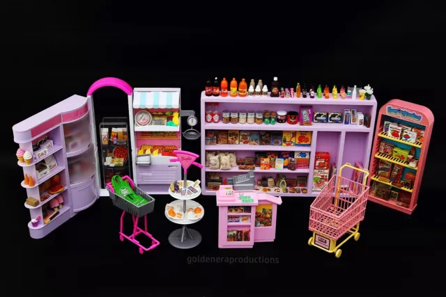 BARBIE SUPERMARKET GROCERY Store Kitchen Dolls Accessories
