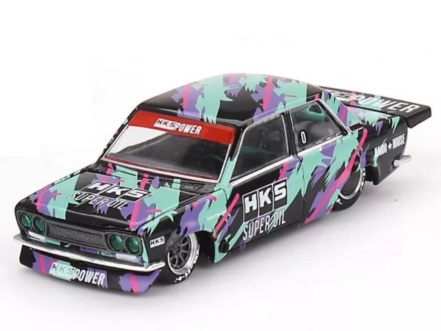 DATSUN 510 PRO STREET V1 (KAIDO HOUSE) - HKS - Mini GT 1:64