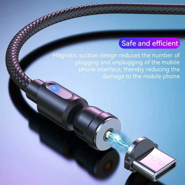 ✅3in1 Magnetische LED Ladekabel Magnet für Samsung iPhone Micro USB Kabel Type C 2