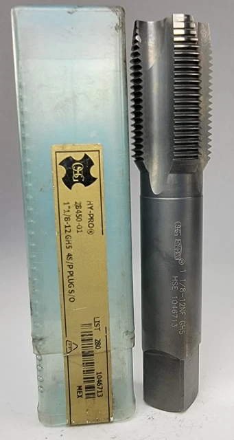 OSG HYPRO 2845001 Spiral Point Plug Tap 1-1/8-12 GH5 4Flute Oxide Finish 1046713
