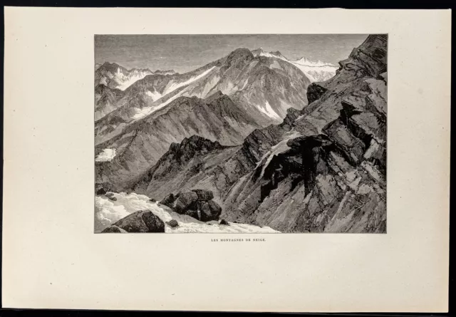 1880 - Rocky Mountain Snow - USA - Woodcut