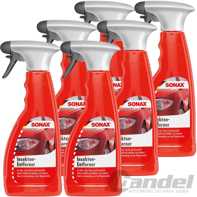 6x 500ml SONAX Insetticida Pulizia Vernice Auto Plastica Vetro