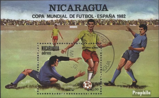 Nicaragua block142 (complete issue) used 1982 Football-WM Spain