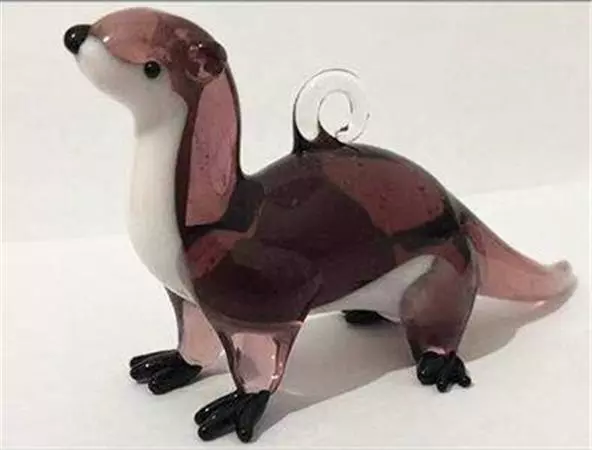 River Otter Blown Glass Ornament Handmade NIB Gift Boxed