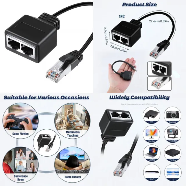 CAVO ADATTATORE SDOPPIATORE Y Switch Ethernet da 1 a 2 porte per