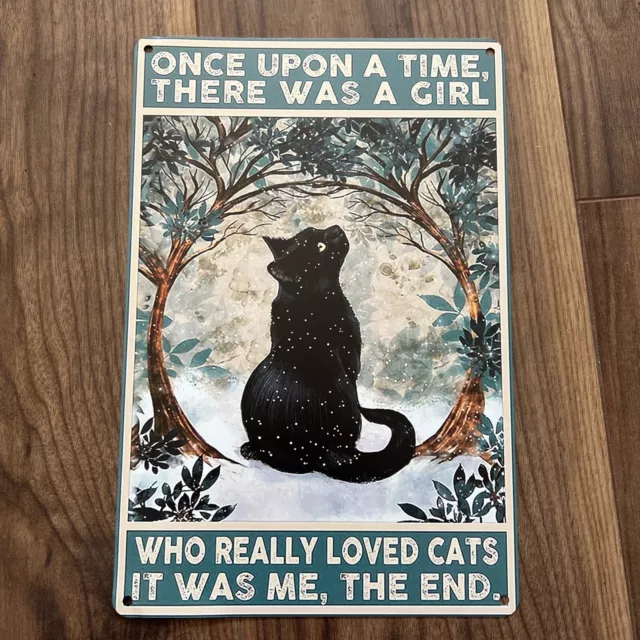 Stainless Steel Black Cat Wall Art 30 X 20 Cms - Once Upon A Time There Was