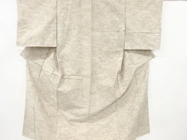 6875255: Japanese Kimono / Antique Kimono / Fushi Tsumugi / Woven Flower