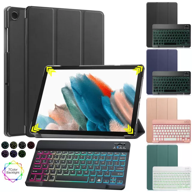 For Samsung Galaxy Tab S9 S9+ FE FE+ A9 A9+ Tablet Keyboard Leather Case Cover