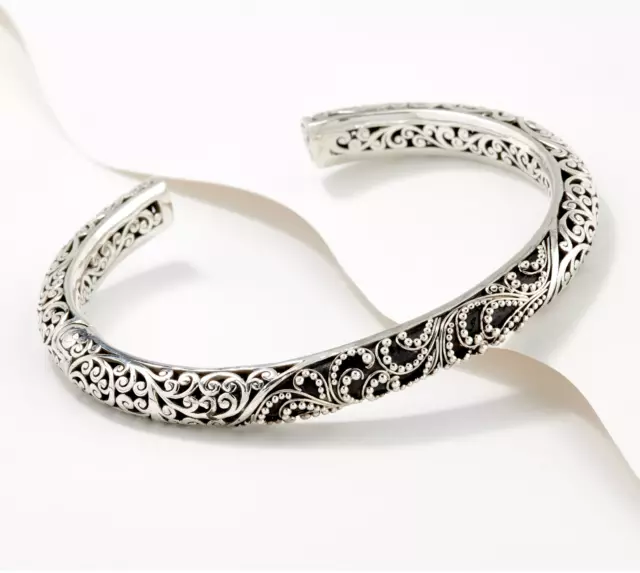 Lois Hill Sterling Silver Hinge Cuff Bracelet, Granulated. 6-3/4" Lois Hill Sterling Silver Hinge Cuff Bracelet, Granulated. 6-3/4"