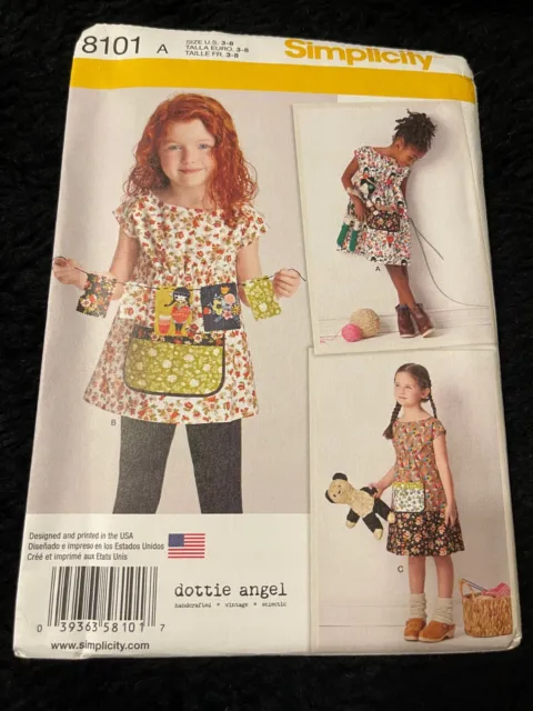 Simplicity Pattern 8101 Little Girls DOTTIE ANGEL Dress & Tunic  Sz 3 - 8