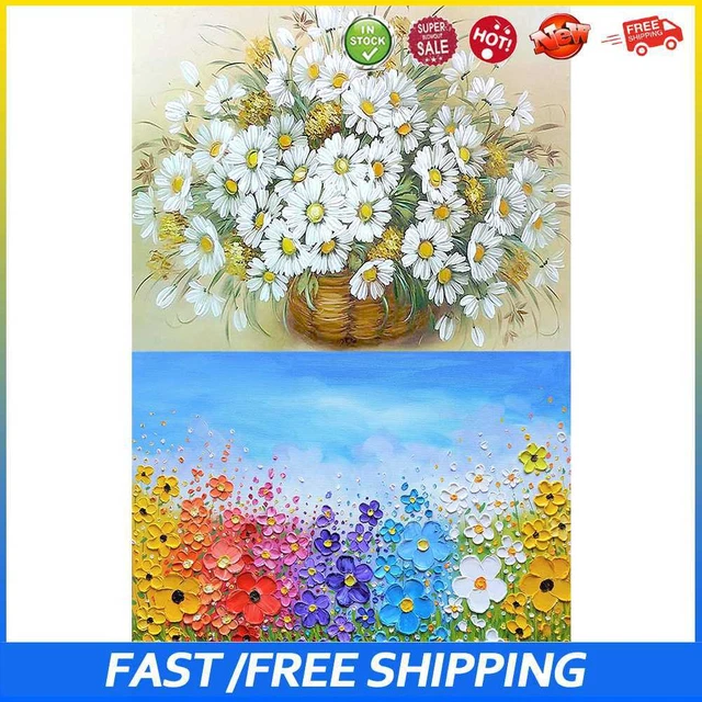 #b Pintura al óleo sin marco por números hágalo usted mismo flor imagen artesanal para sala de estar en el hogar
