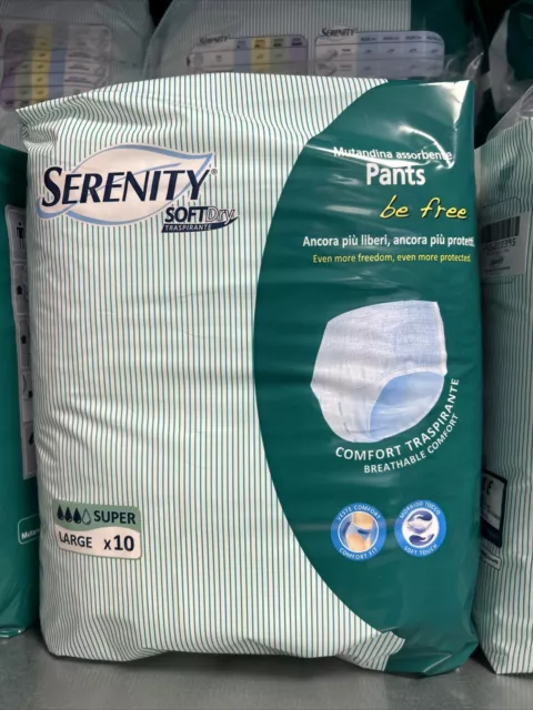 80 Pannoloni Serenity Super Taglia L Slip Be Free 110-150 Cm