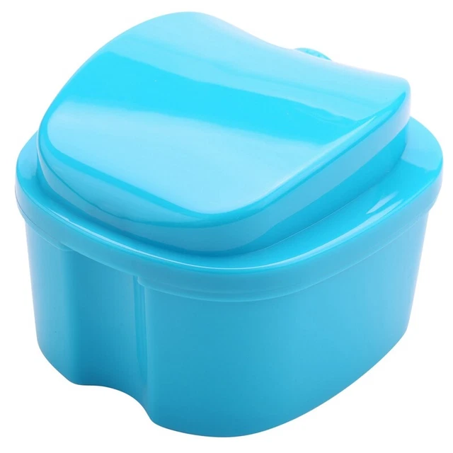 Valigetta per protesi, tazza per protesi con setaccio, scatola da bagno protesica portaoggetti X3H1