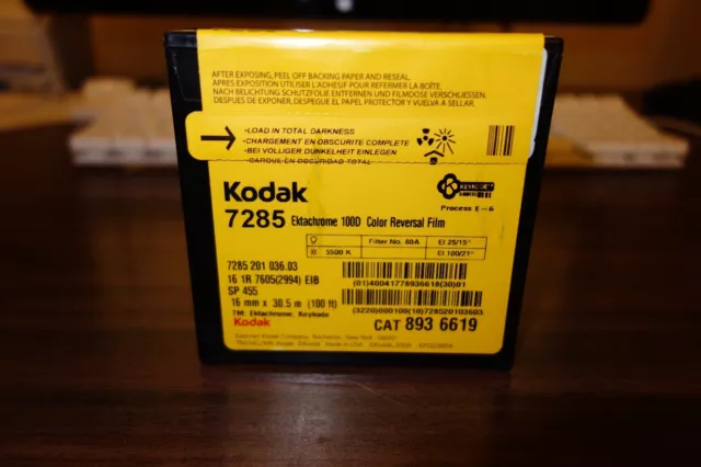 Kodak EKTACHROME 100D 16MM 100 ft FROZEN  -15 F ~ PROJECTOR-READY 7285