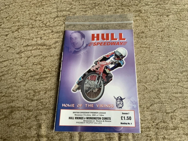 Hull Vikings vs Workington speedway program 11th April 2001