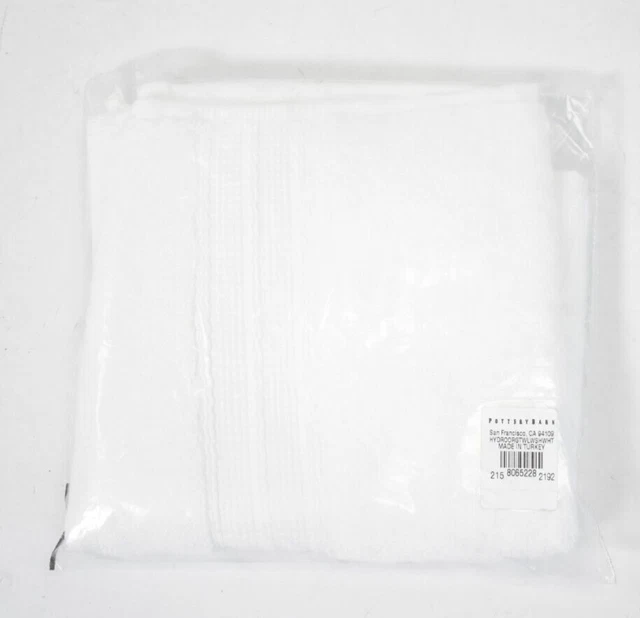 "Toalla blanca de secado rápido orgánica Pottery Barn de hidroalgodón 12"" x 12"