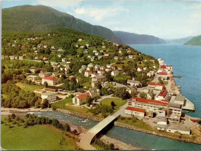 STRANDA, NORWAY CONTINENTAL CHROME POSTCARD Aerial View