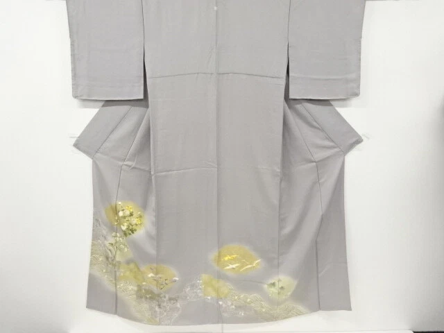 6505657: Japanese Kimono / Vintage Iro-Tomesode / Embroidery / Kinsai / Kiku & S