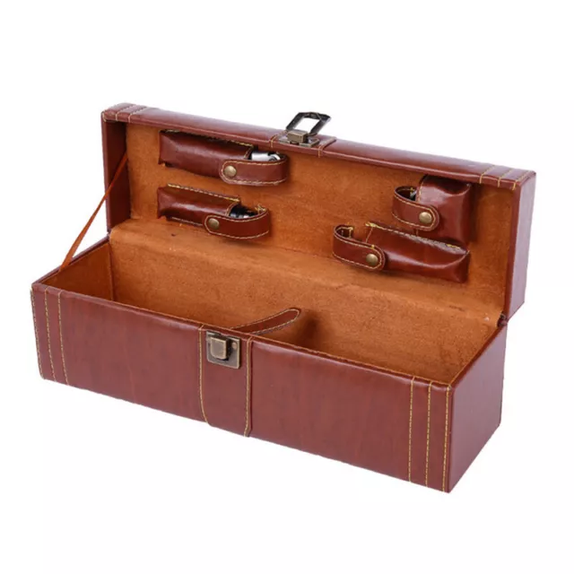 PU Leather Box Wine Bottle Carrying Holder Storage Case Single/Double Bottle 2