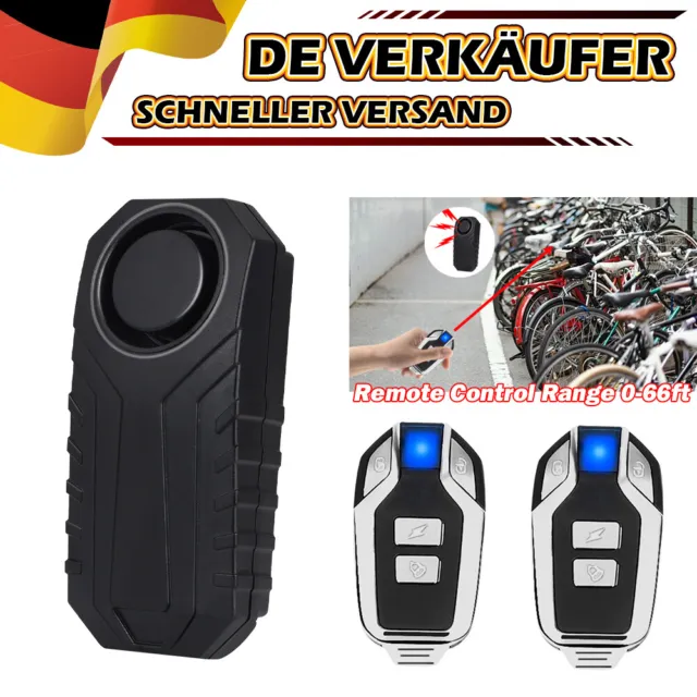 Drahtlos Alarmanlage Motorrad Diebstahlsicherung Sensor SOS IP55 Fernbedienung