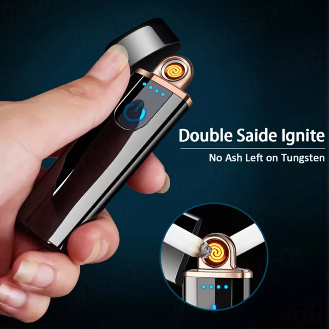 Novelty Windproof Electric Lighter Touch Sensitive USB Rechargeable Flameless 2