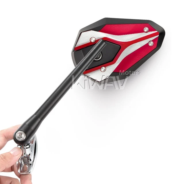 Rétroviseurs ViperII rouge adaptateur chromé moto sportbike montage fairing ε