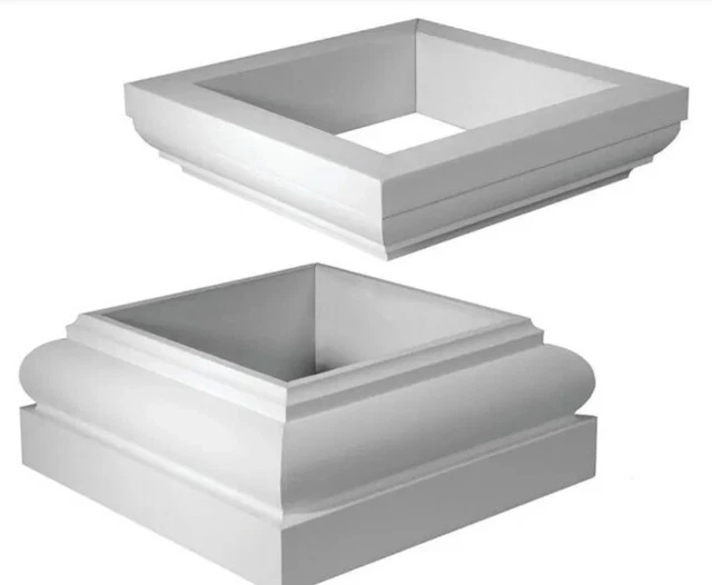 8" Cap & Base for Square NON Tapered Column Shaft - FiberGlass