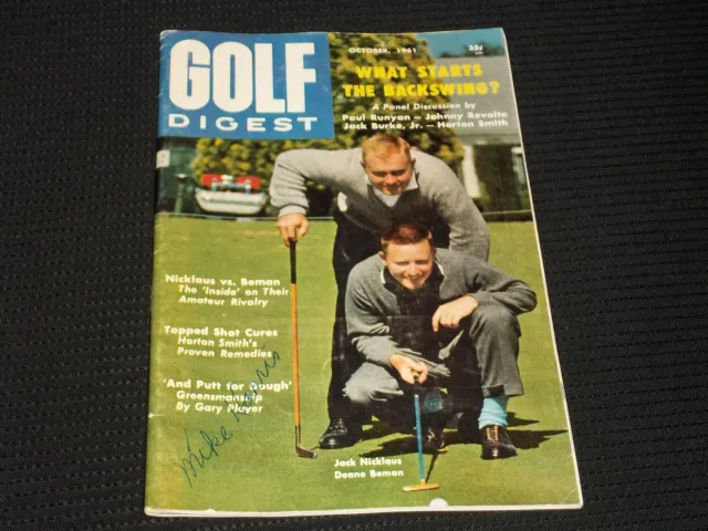 1961 October Golf Digest Magazine - Deane Beman & Jack Nicklaus Cover - E 5458