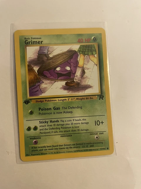 Grimer 48/62 1st Edition Fossil Set Pokemon TCG Card WoTC Rare NEAR MINT