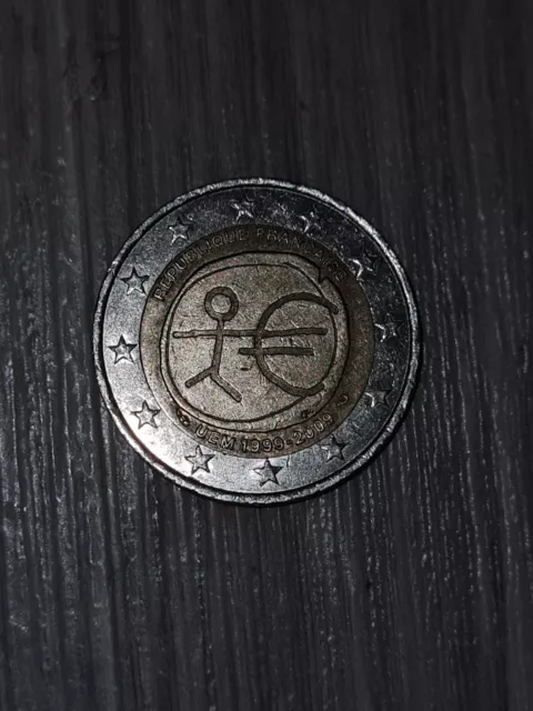 Pièce de 2 euros RARE, Bonhomme UEM 1999-2009 française