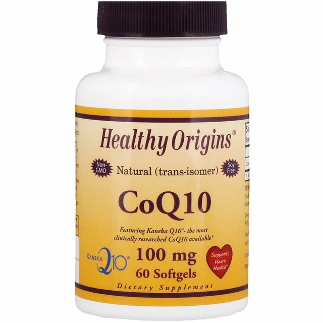HEALTHY ORIGINS COENZYME Q10 Kaneka Q10 100mg 60 Gélule Support Cœur
