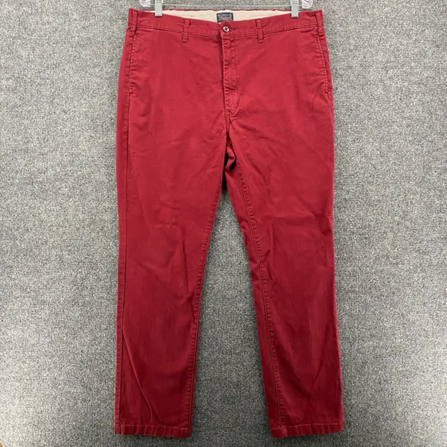 Levis Pants Mens Size 38x32 Chino Red Flat Front Straight Casual Office Preppy