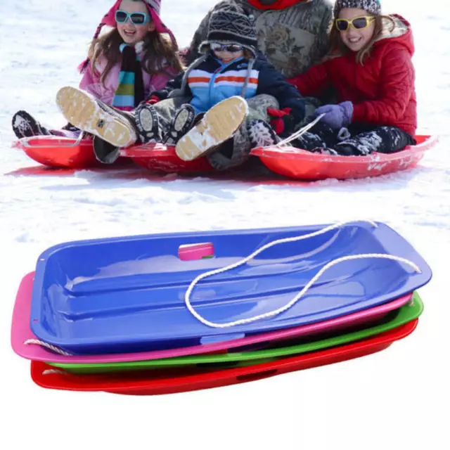 Kids Adults Large Heavy Duty Snow Sledge Toboggan Sleigh Rope Plastic Ski